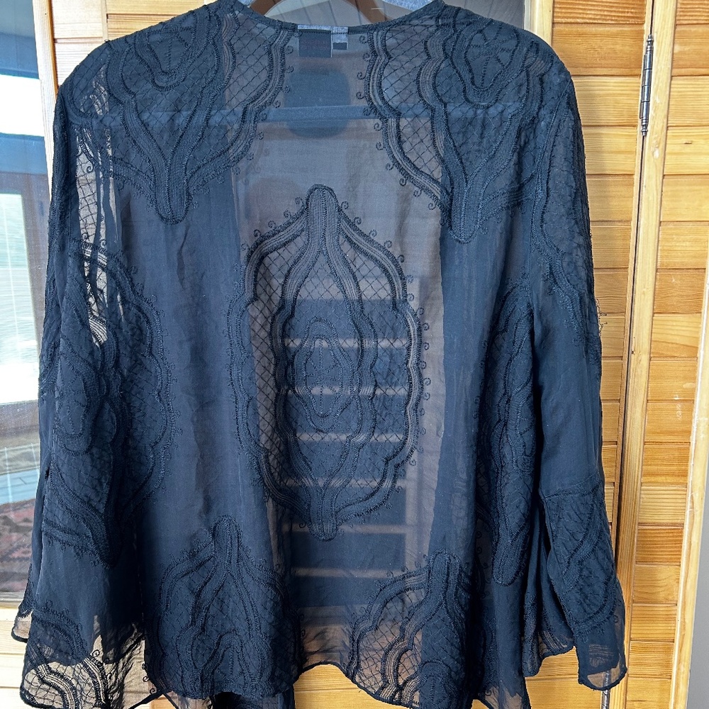Tianello Lace wrap layer top - Small black
